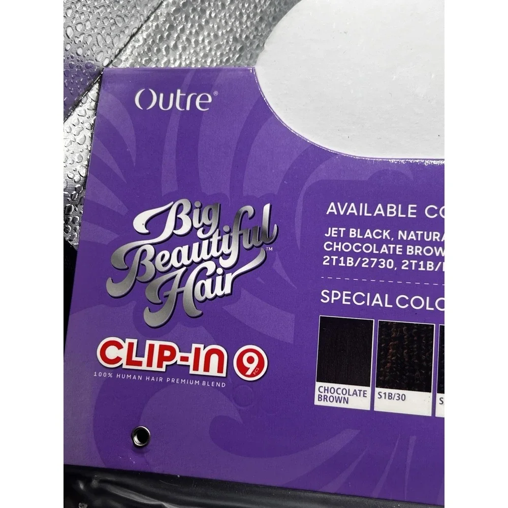 Outre Big Beautiful Human Hair Premium Blend CLIP-IN 12pcs 4A Kinky Curl 2T1B